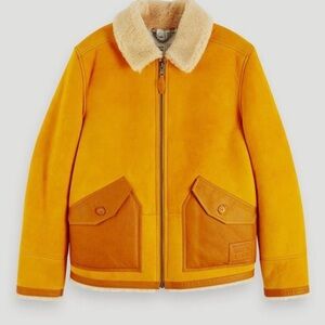 Scotch & Soda Yellow men Jacket with Cream Collar